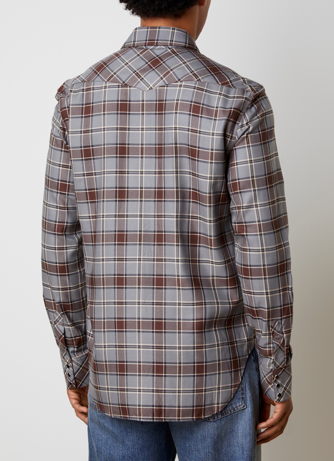Acne Studios Surrow overshirt met ruitdessin - achterkant 5 grijs