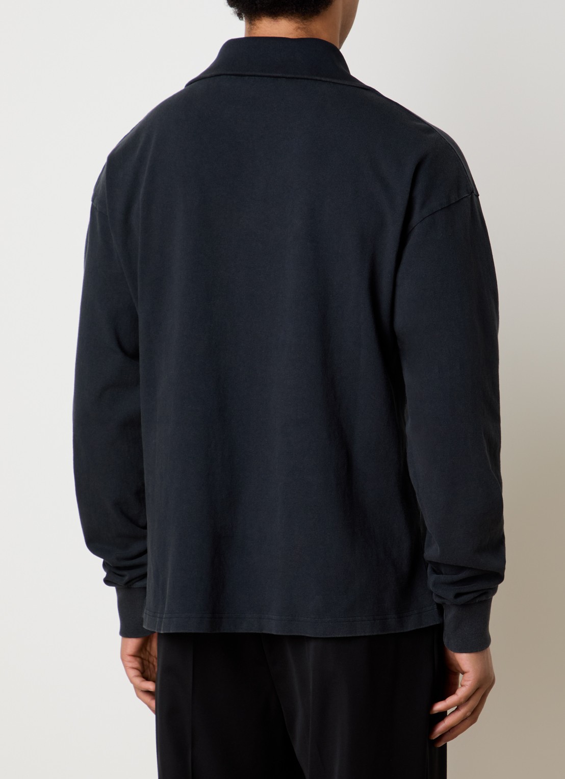 Acne Studios Sweater met halve rits en logoborduring - achterkant zwart