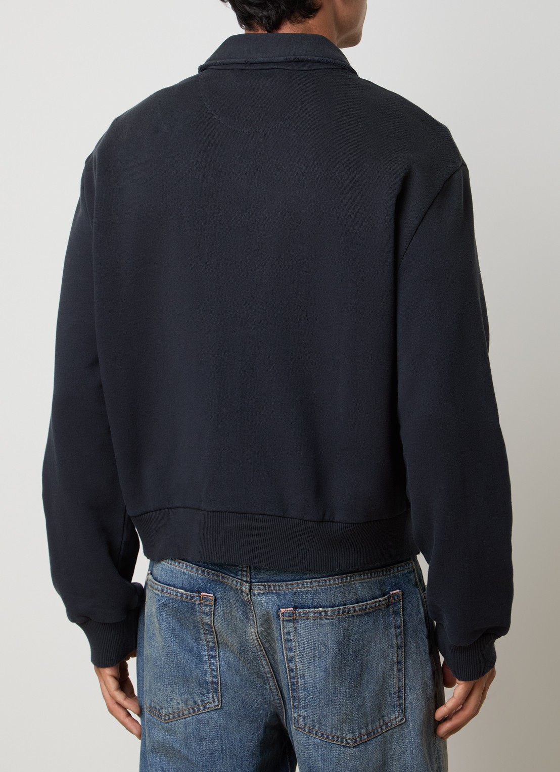 Acne Studios Sweatvest met logo en verwassen afwerking - achterkant 5 zwart