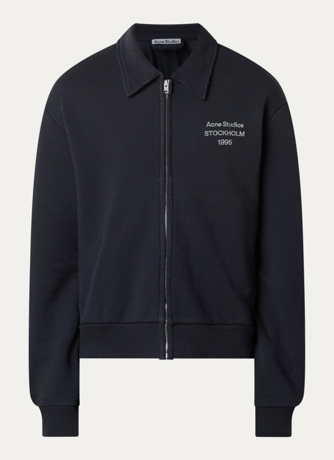 Acne Studios Sweatvest met logo en verwassen afwerking - voorkant 3 zwart