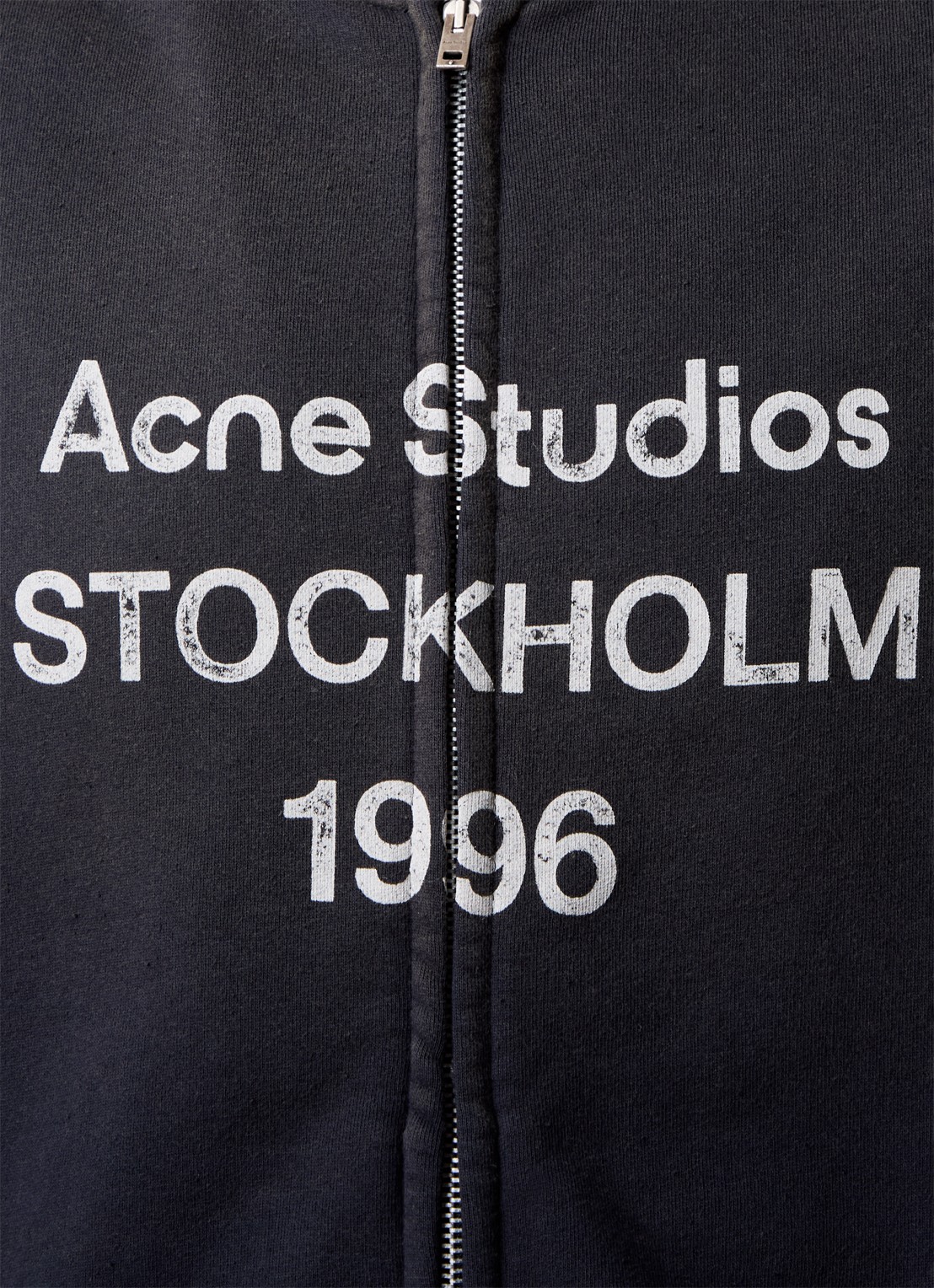Acne Studios Sweatvest met logoprint en verwassen afwerking - detail 4 antraciet