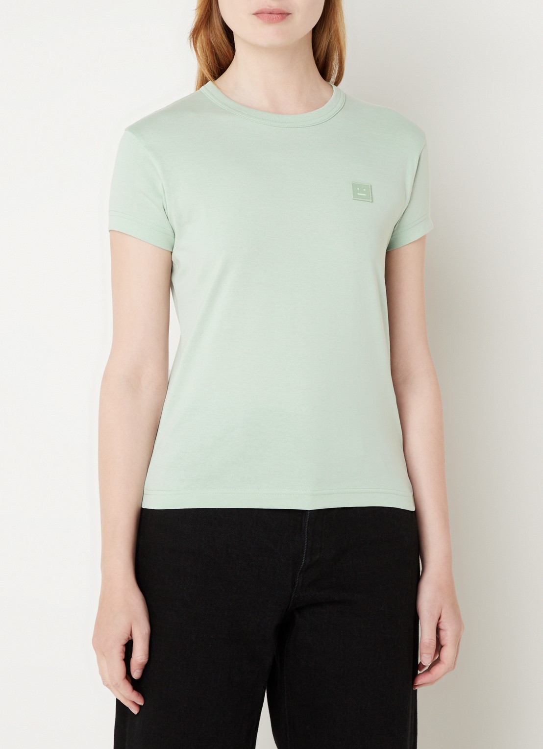 Acne Studios T-shirt met logo - detail lichtgroen