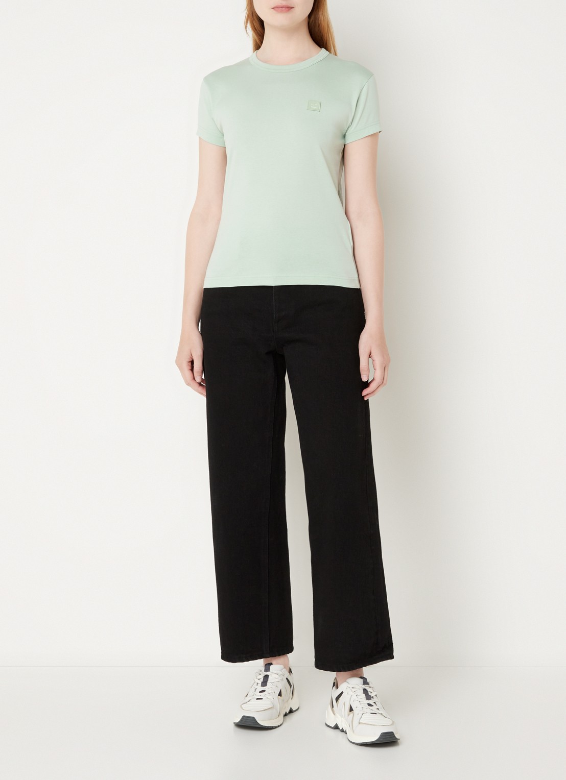 Acne Studios T-shirt met logo - voorkant 5 lichtgroen