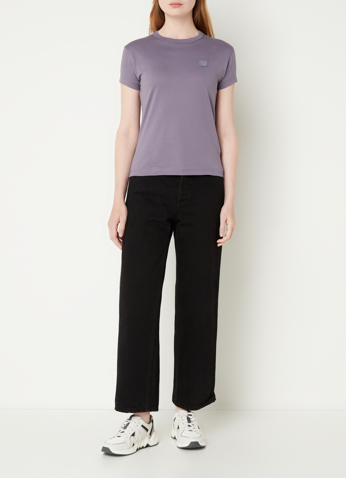 Acne Studios T-shirt met logoborduring - voorkant 3 paars