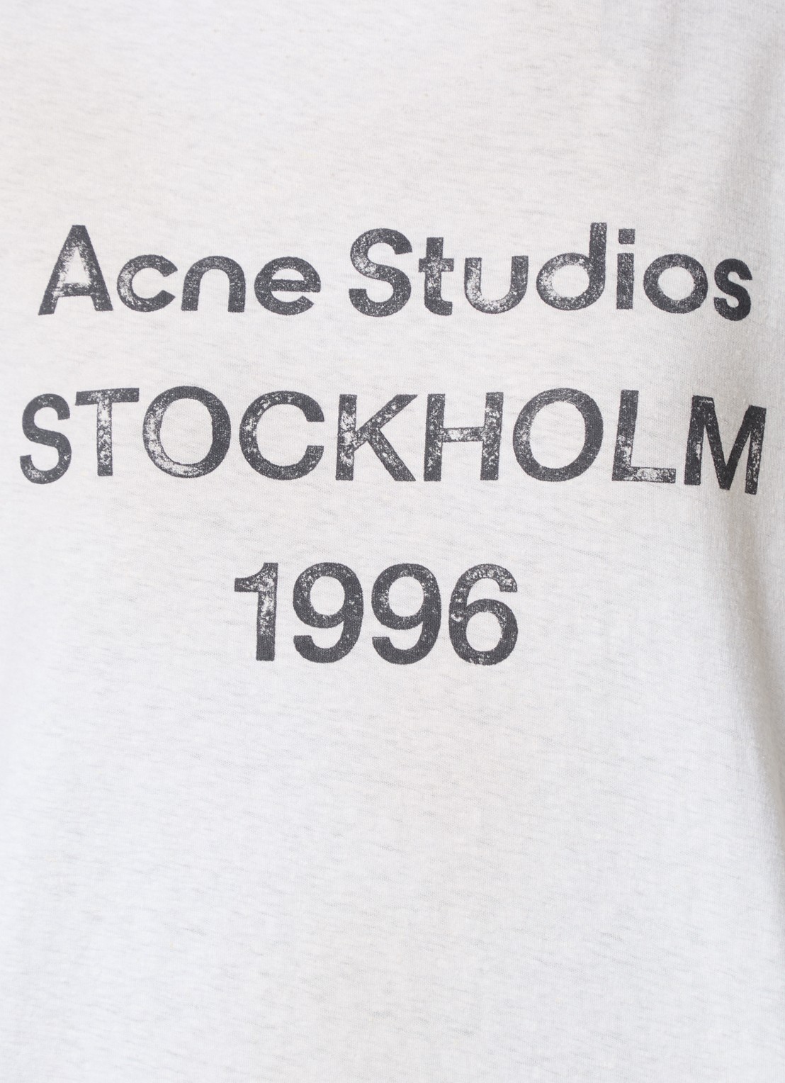 Acne Studios T-shirt met logoprint en verwassen afwerking - detail 4 gebroken wit