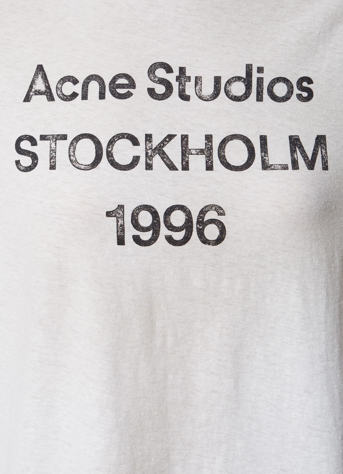Acne Studios T-shirt met logoprint en verwassen afwerking - detail 6 gebroken wit