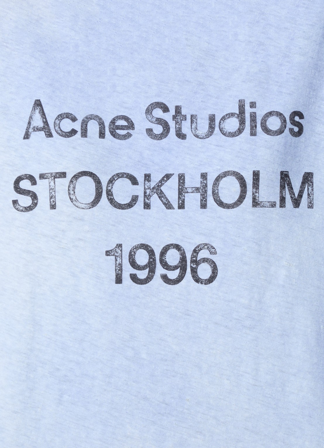 Acne Studios T-shirt met logoprint en verwassen afwerking - detail 5 lichtblauw