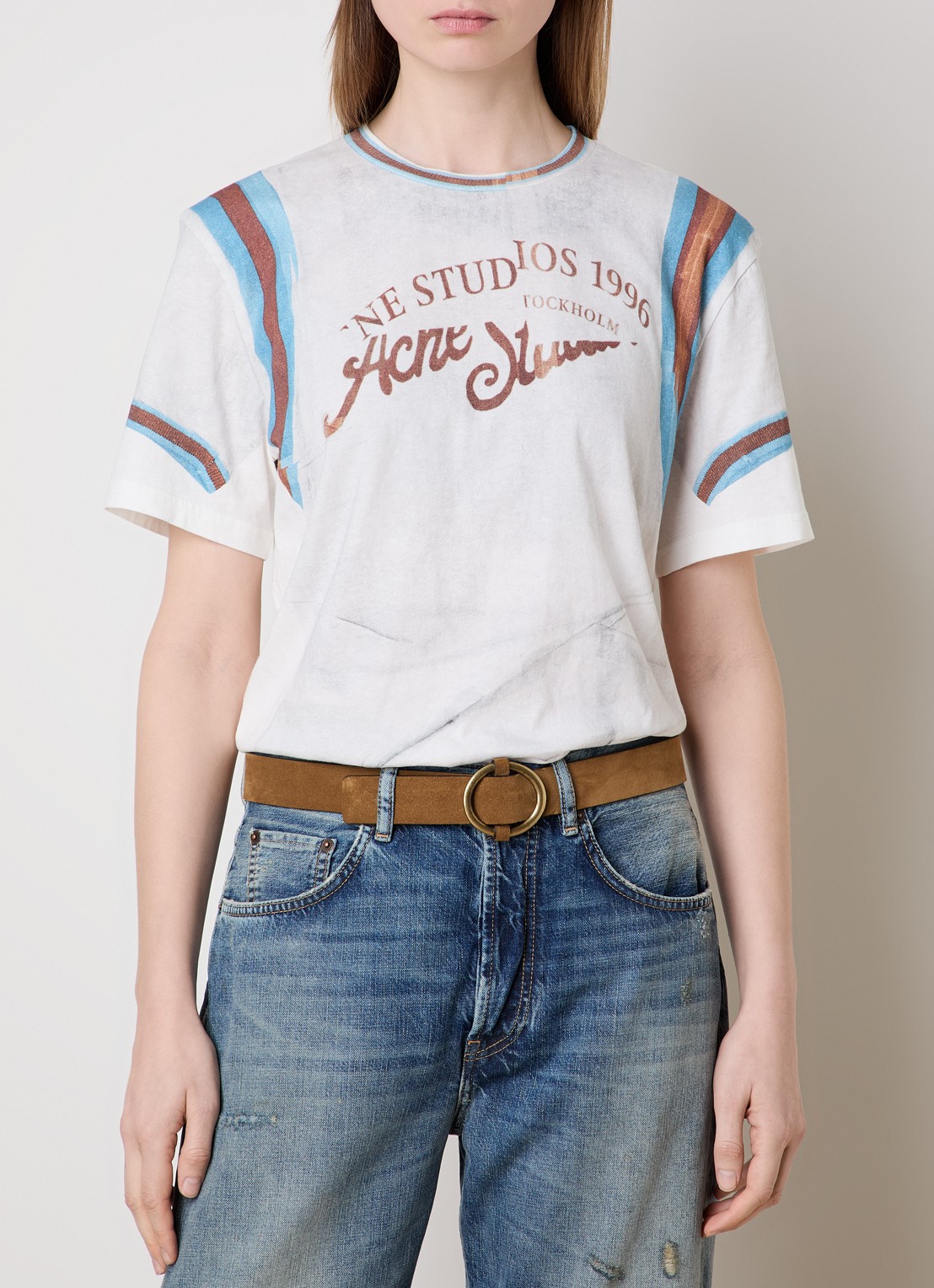 Acne Studios T-shirt met logoprint - detail 3 wit