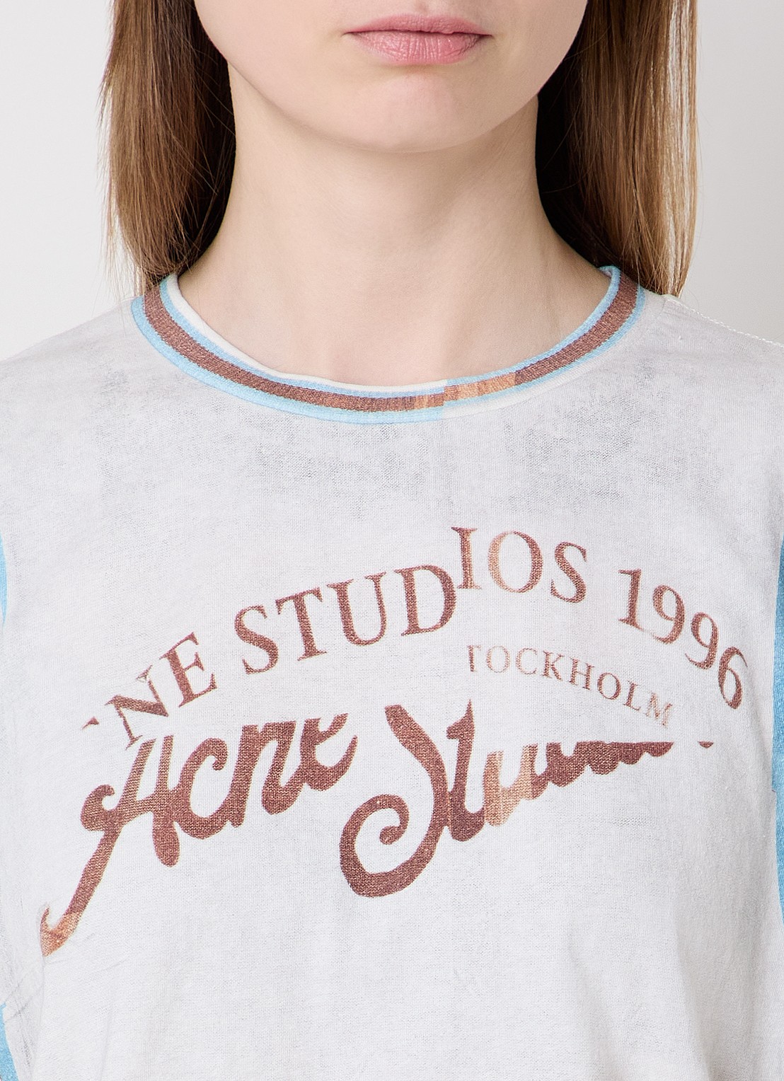 Acne Studios T-shirt met logoprint - detail 4 wit