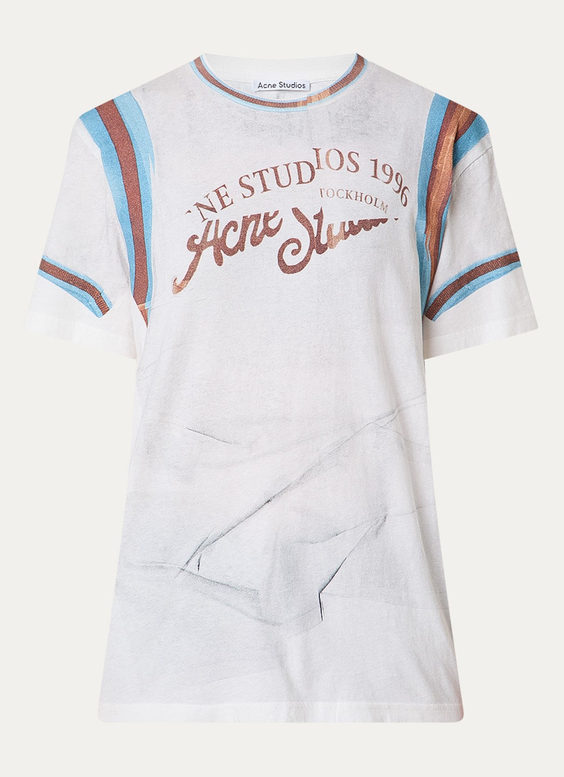 Acne Studios T-shirt met logoprint - voorkant wit
