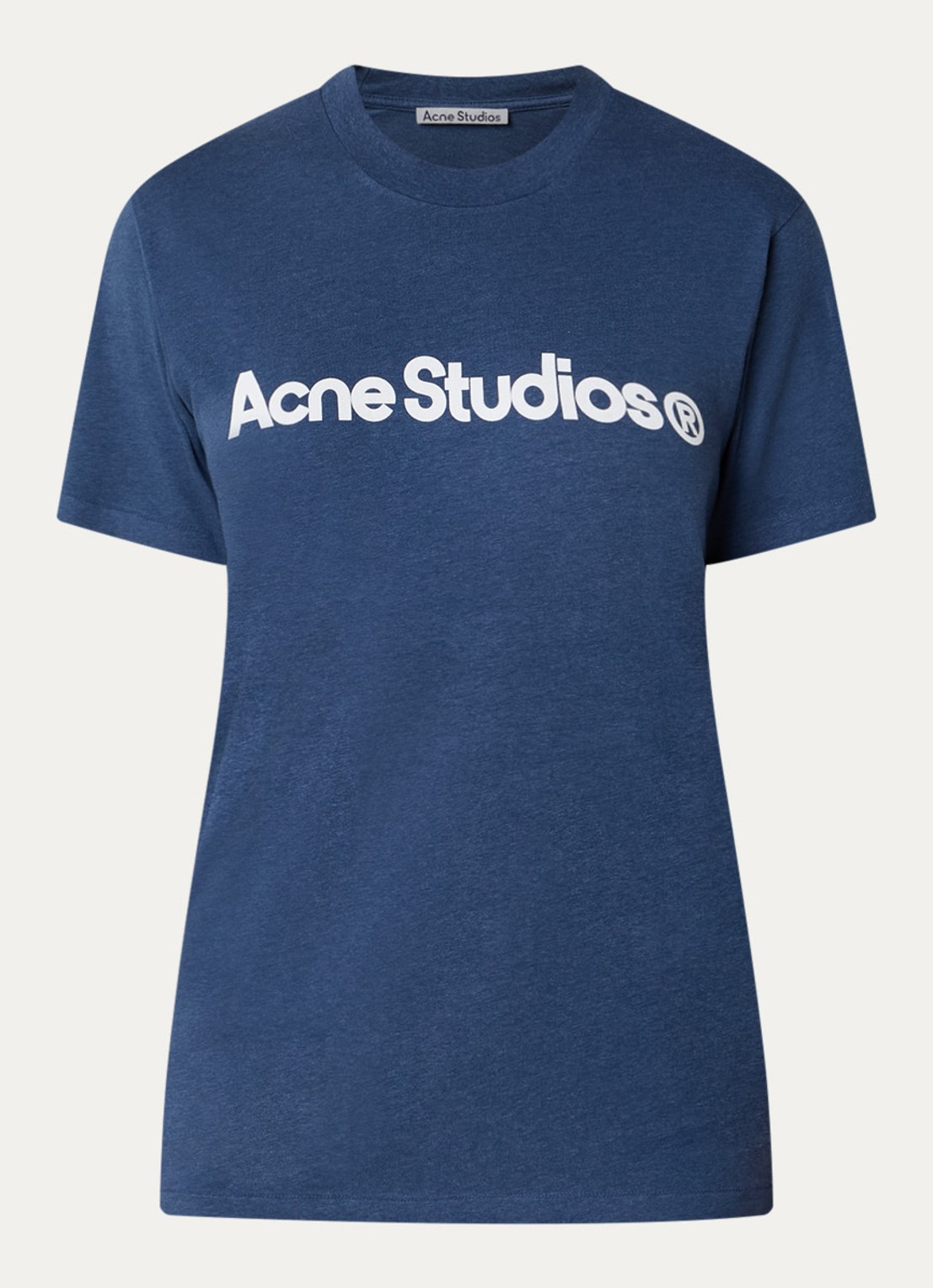 Acne Studios T-shirt met logoprint - voorkant staalblauw