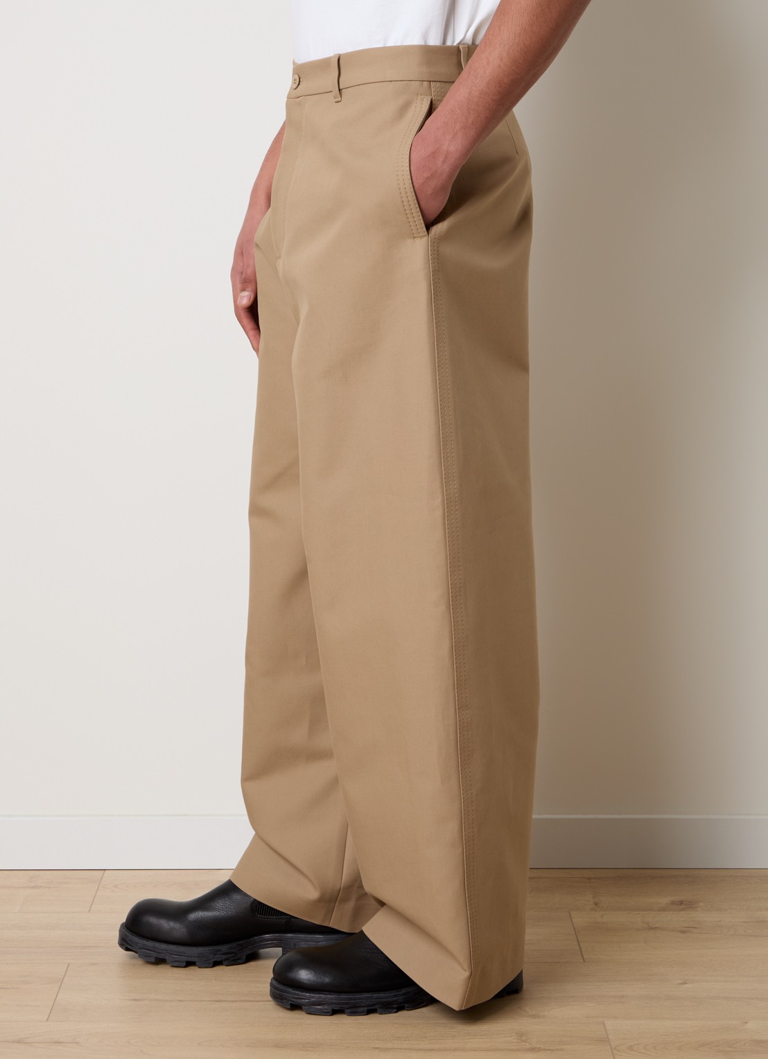Acne Studios Wide fit chino met steekzakken - detail 5 khaki