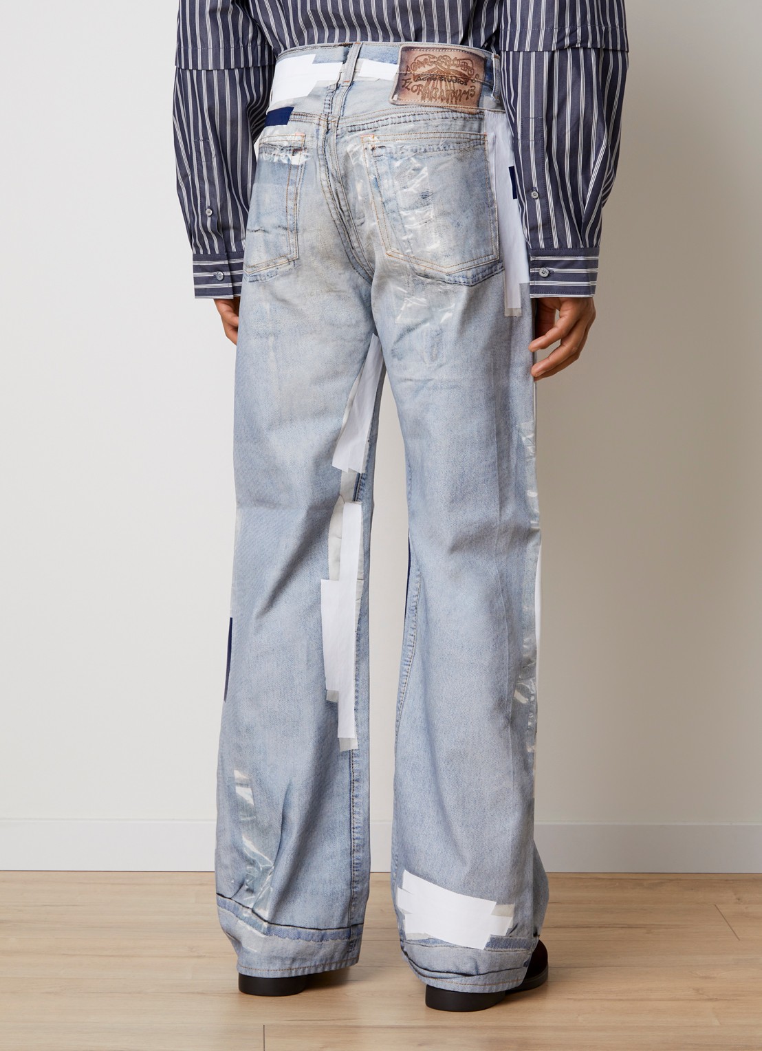 Acne Studios Wide leg jeans met lichte wassing - achterkant 3 indigo
