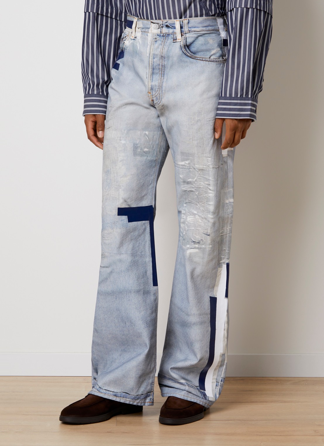 Acne Studios Wide leg jeans met lichte wassing - detail 4 indigo