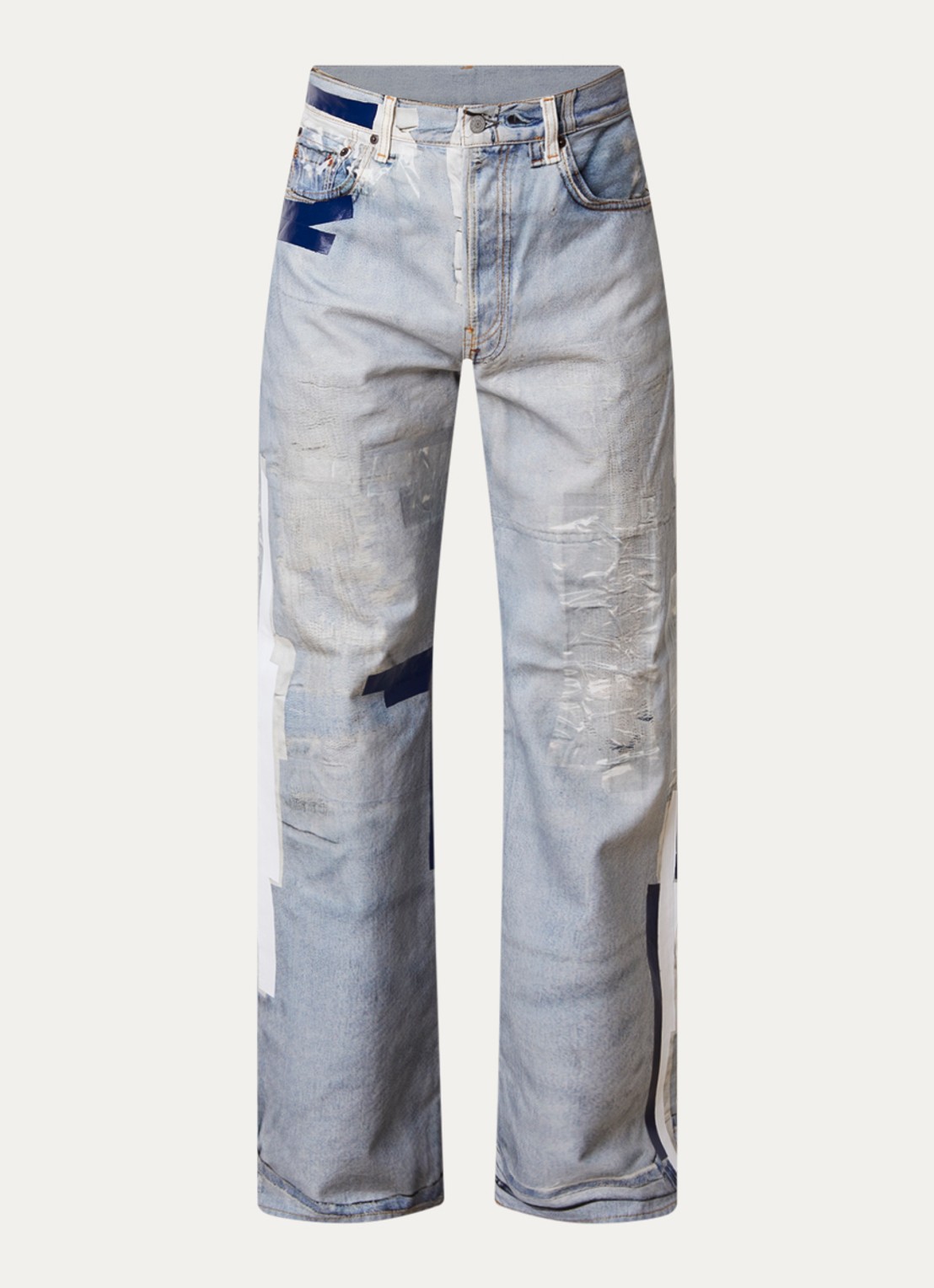 Acne Studios Wide leg jeans met lichte wassing - voorkant indigo