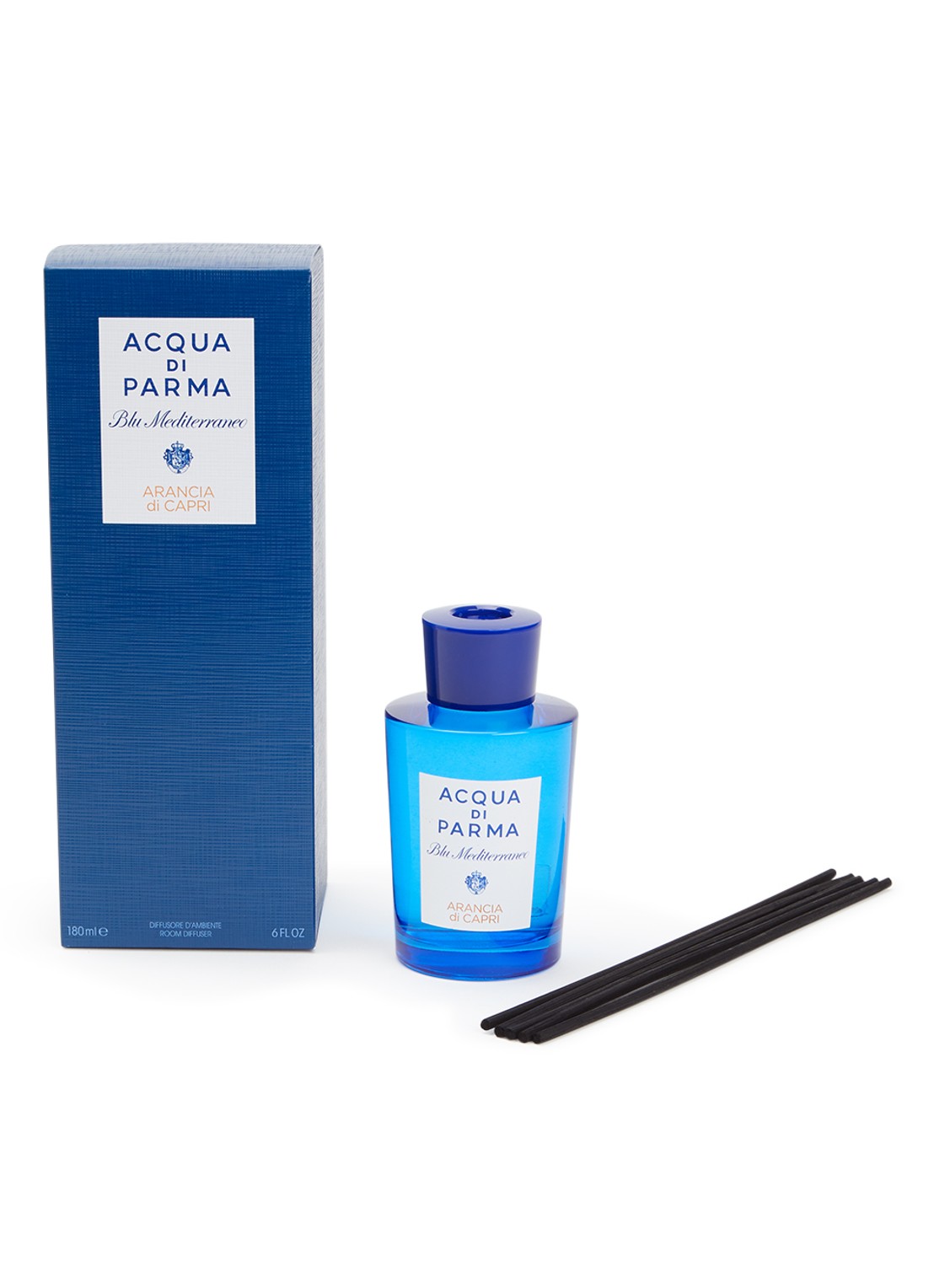 Acqua di Parma Blu Mediterraneo Arancia Di Capri Room Diffuser - geurstokjes - voorkant blauw