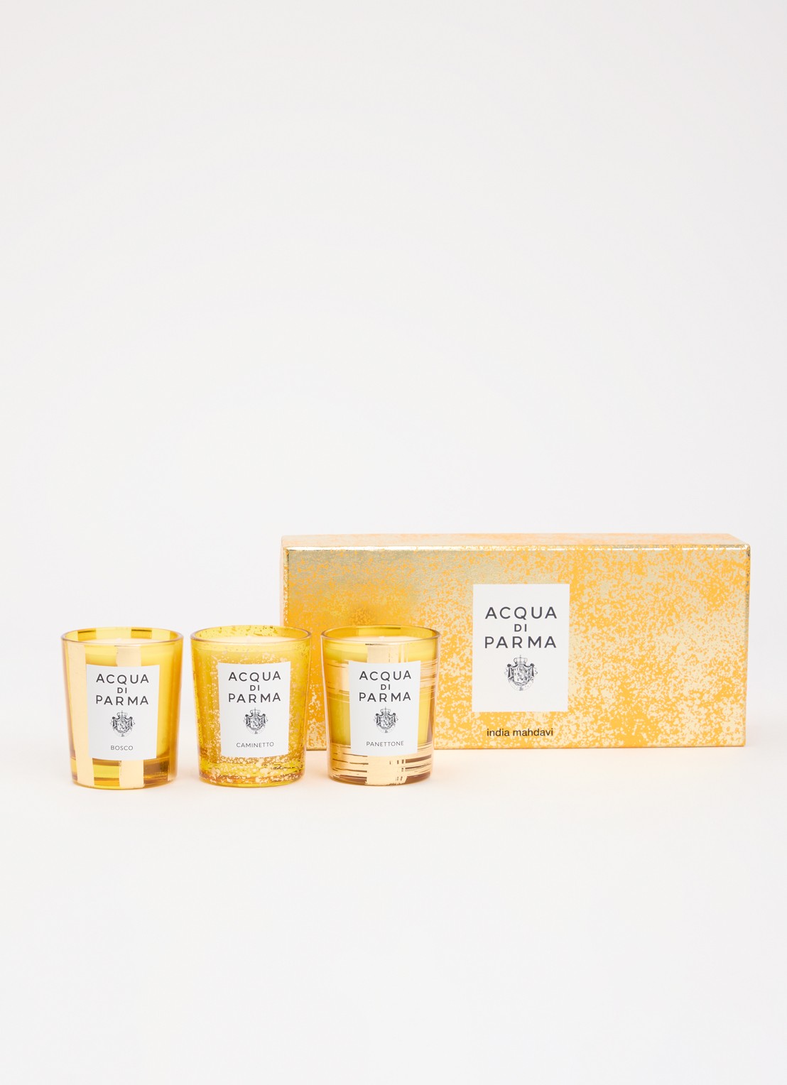 Acqua di Parma India Mahdavi geurkaars 70 gram set van 3 - voorkant 2 geel