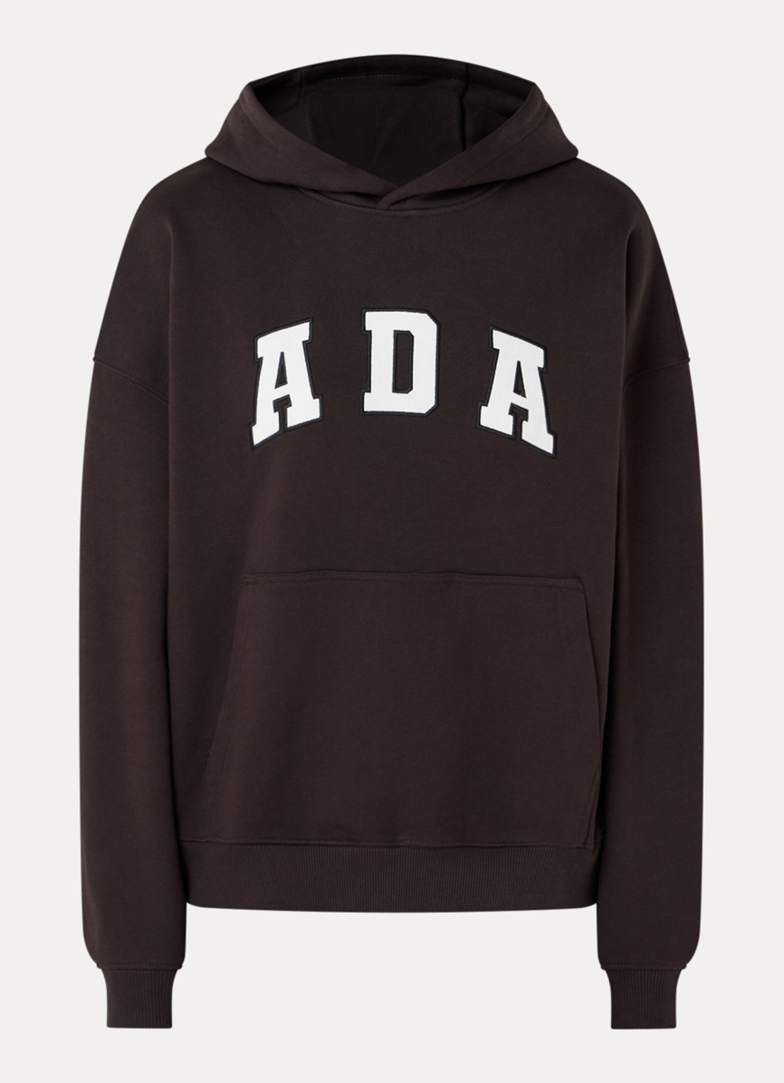 Adanola Ada sweatvest met borduring - voorkant 4 donkerbruin