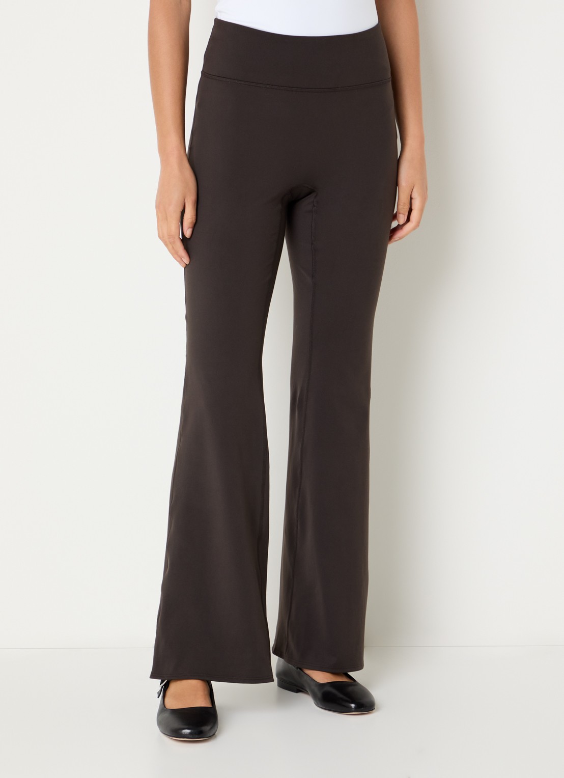 Adanola High waist flared fit trainingslegging met stretch - detail donkerbruin
