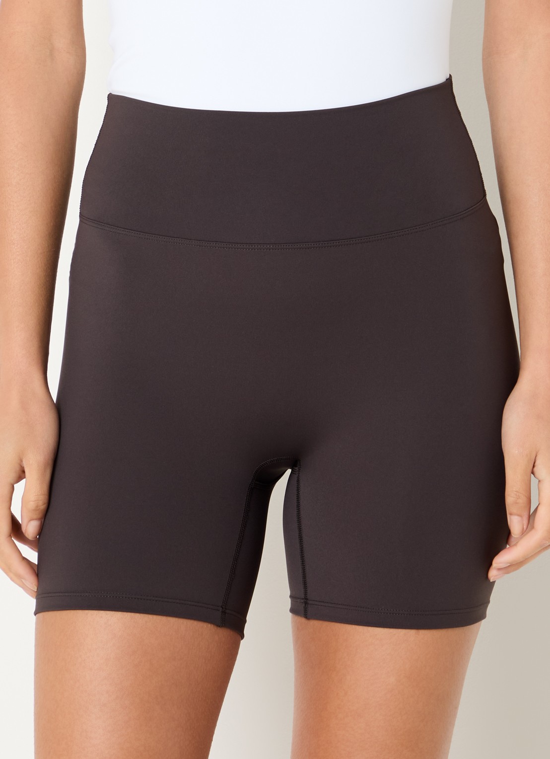 Adanola High waist skinny fit trainingslegging - detail donkerbruin
