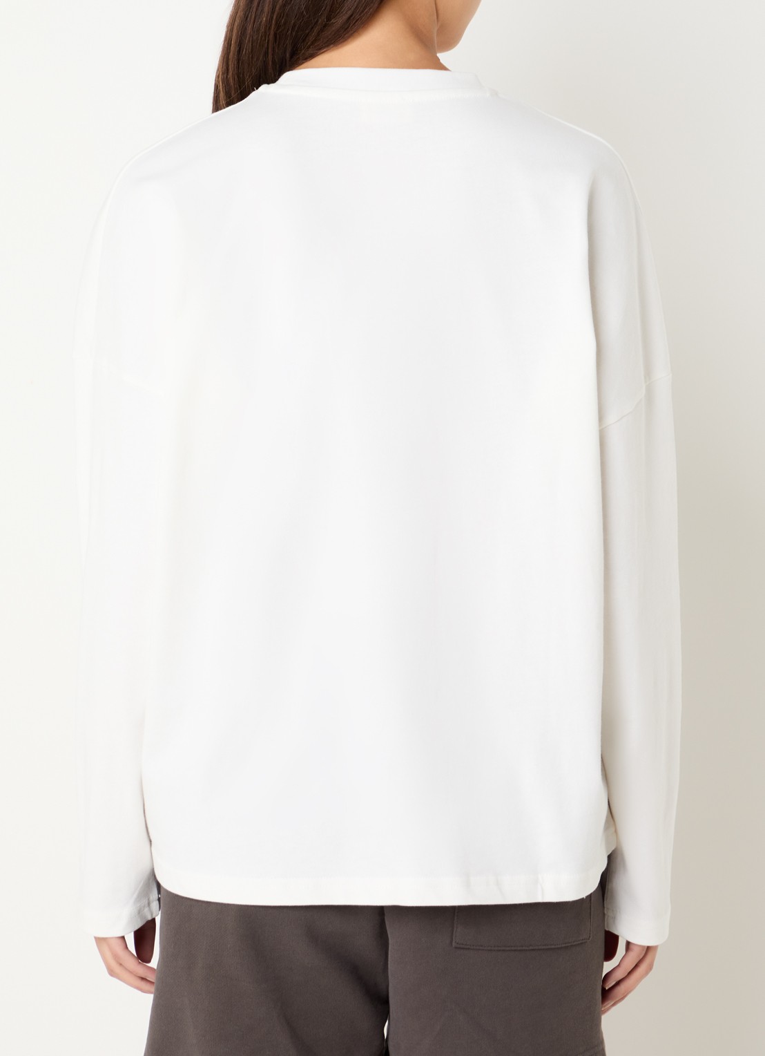 Adanola Longsleeve met logoborduring - achterkant gebroken wit