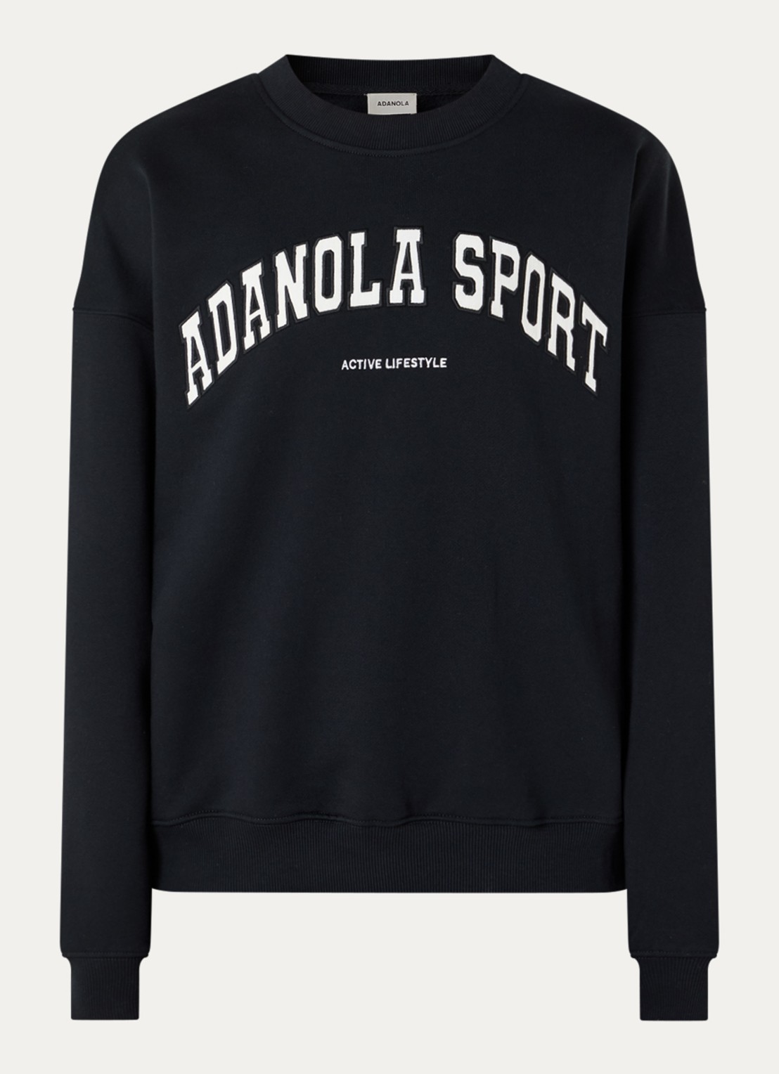 Adanola Oversized sweater met borduring - voorkant 3 zwart