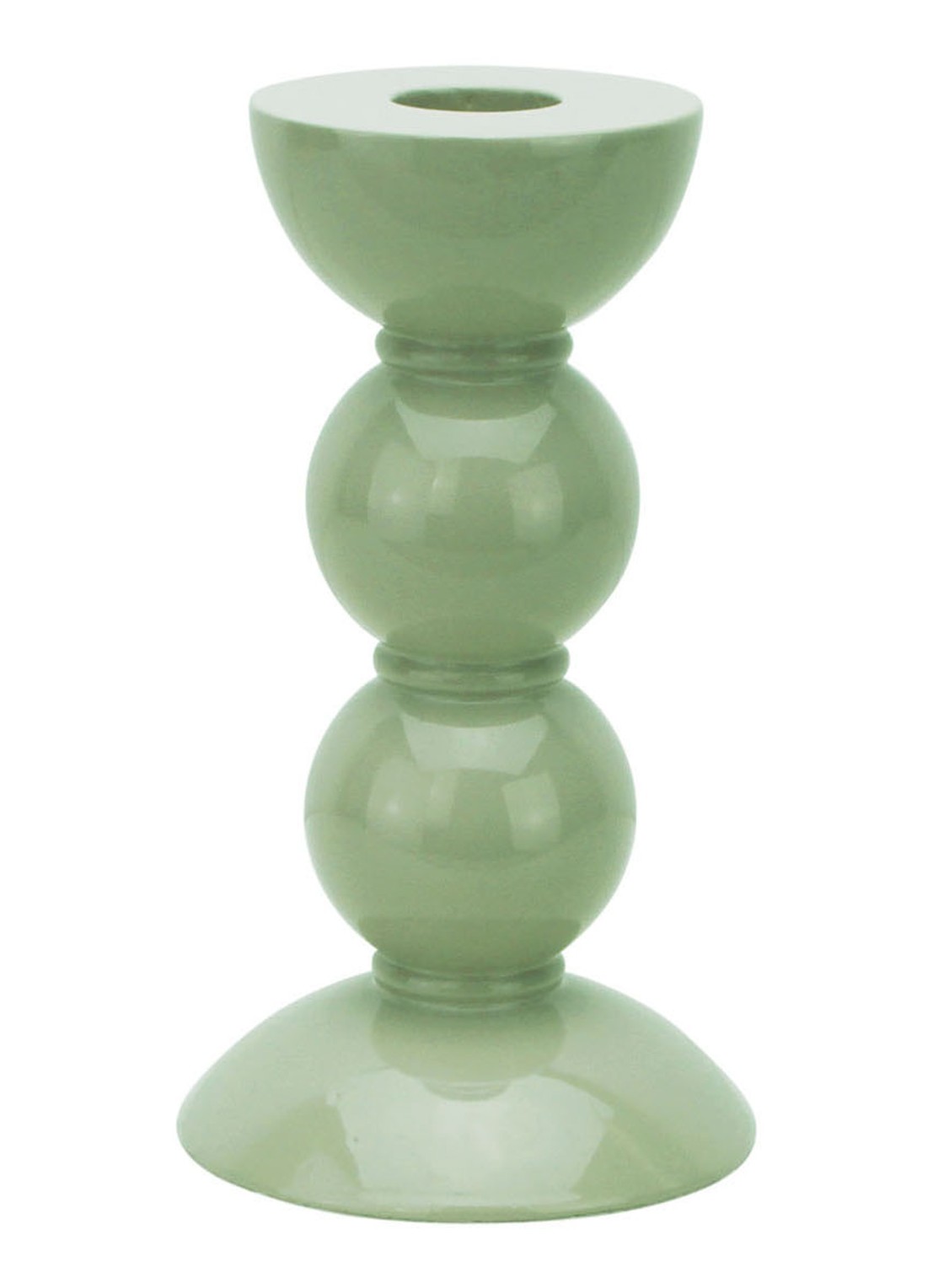 Addison Ross Bobbin kandelaar 14 cm - voorkant lindegroen