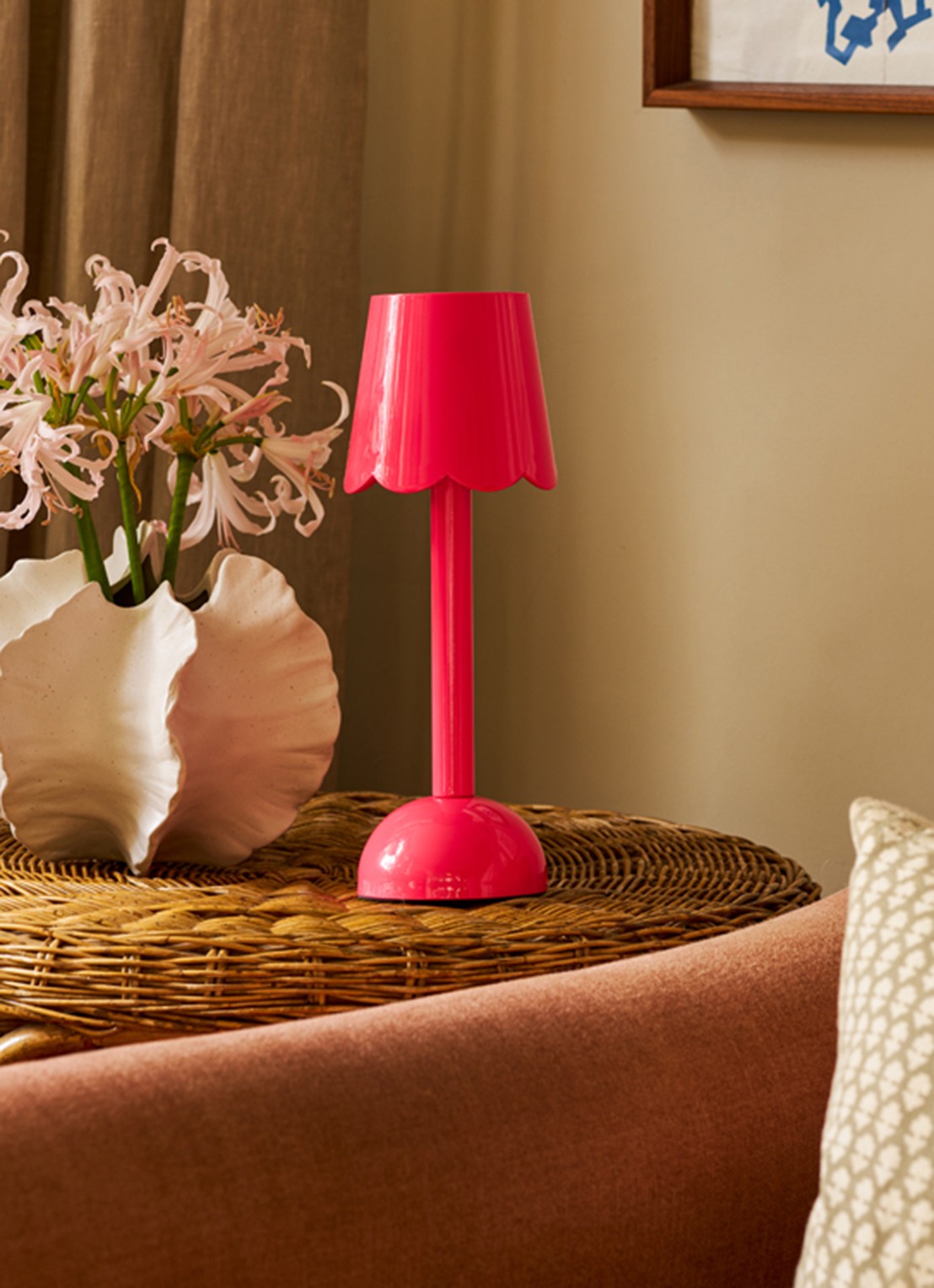 Addison Ross Scallop LED tafellamp 28 cm - detail 4 roze