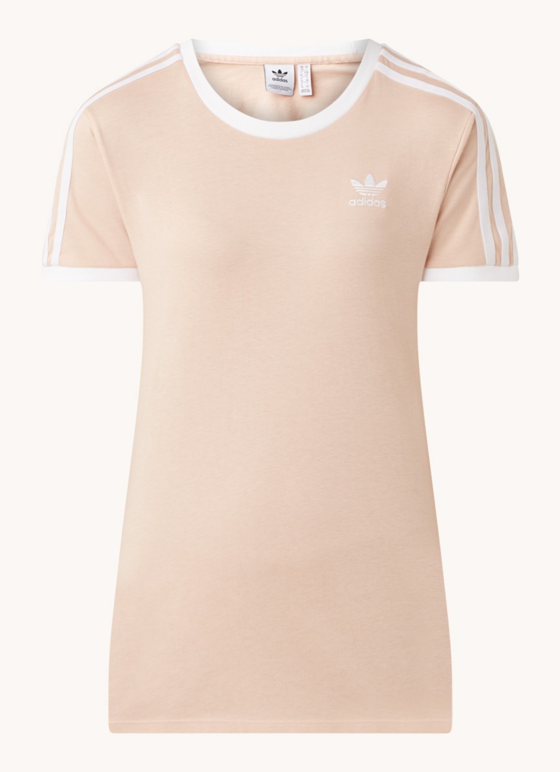 adidas 3 Stripes T-shirt met logoborduring - voorkant 2 zalmroze