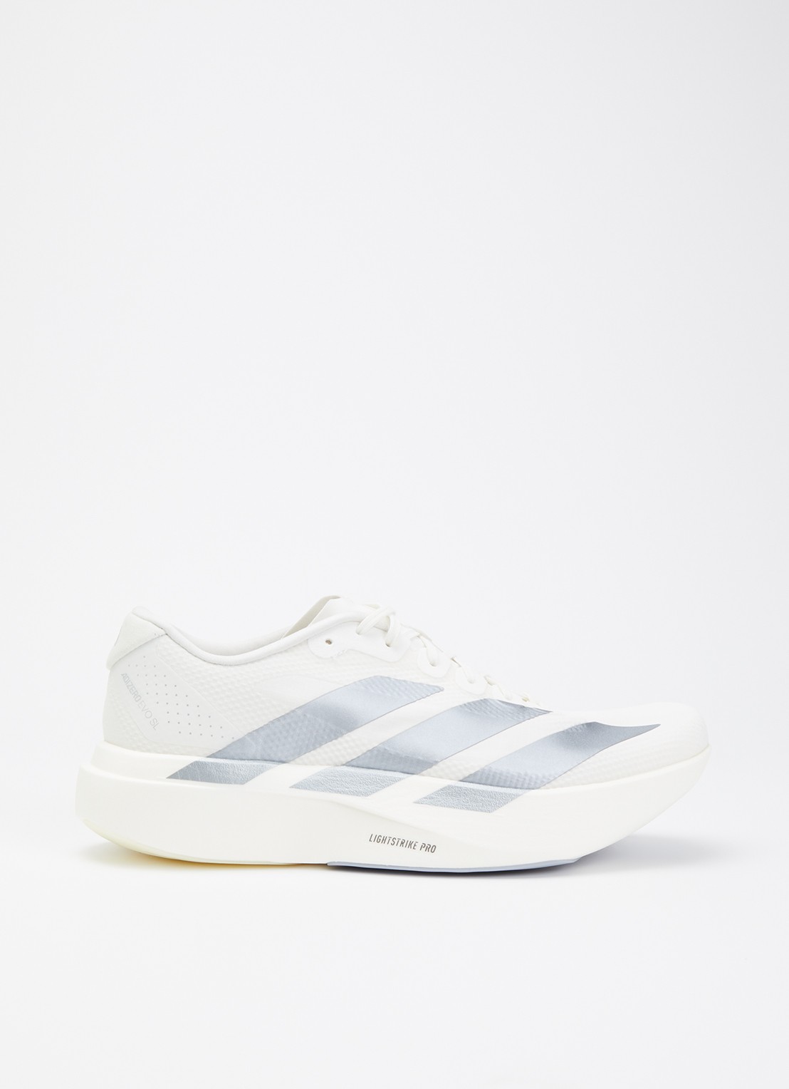 Adidas Adizero Evo SL hardloopschoen met logo  - voorkant 4 wit