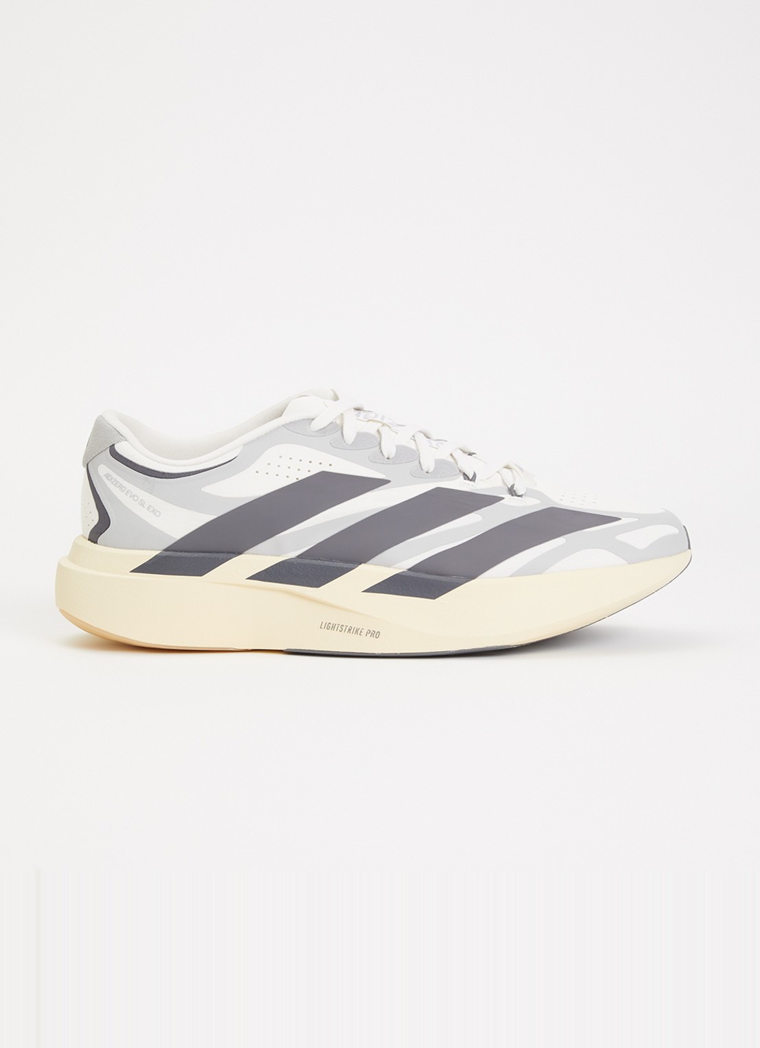 Adidas Adizero Evo SL hardloopschoen met logo  - voorkant grijs
