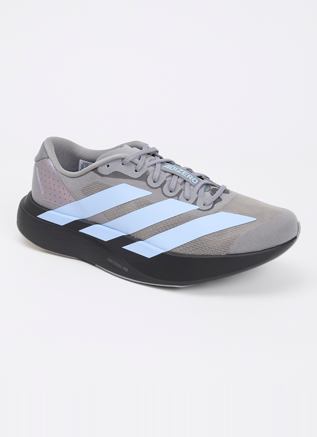 Adidas Adizero Evo SL M sneaker met gebreid bovenwerk - voorkant 8 donkergrijs