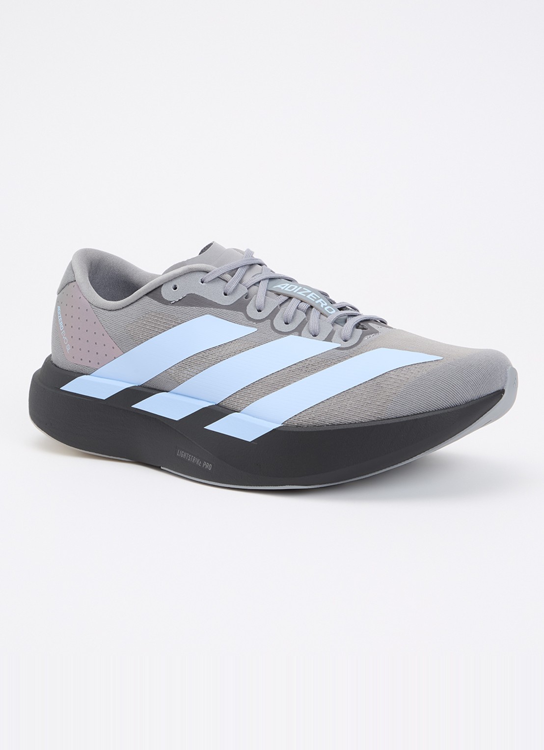 Adidas Adizero Evo SL M sneaker met gebreid bovenwerk - voorkant 9 donkergrijs