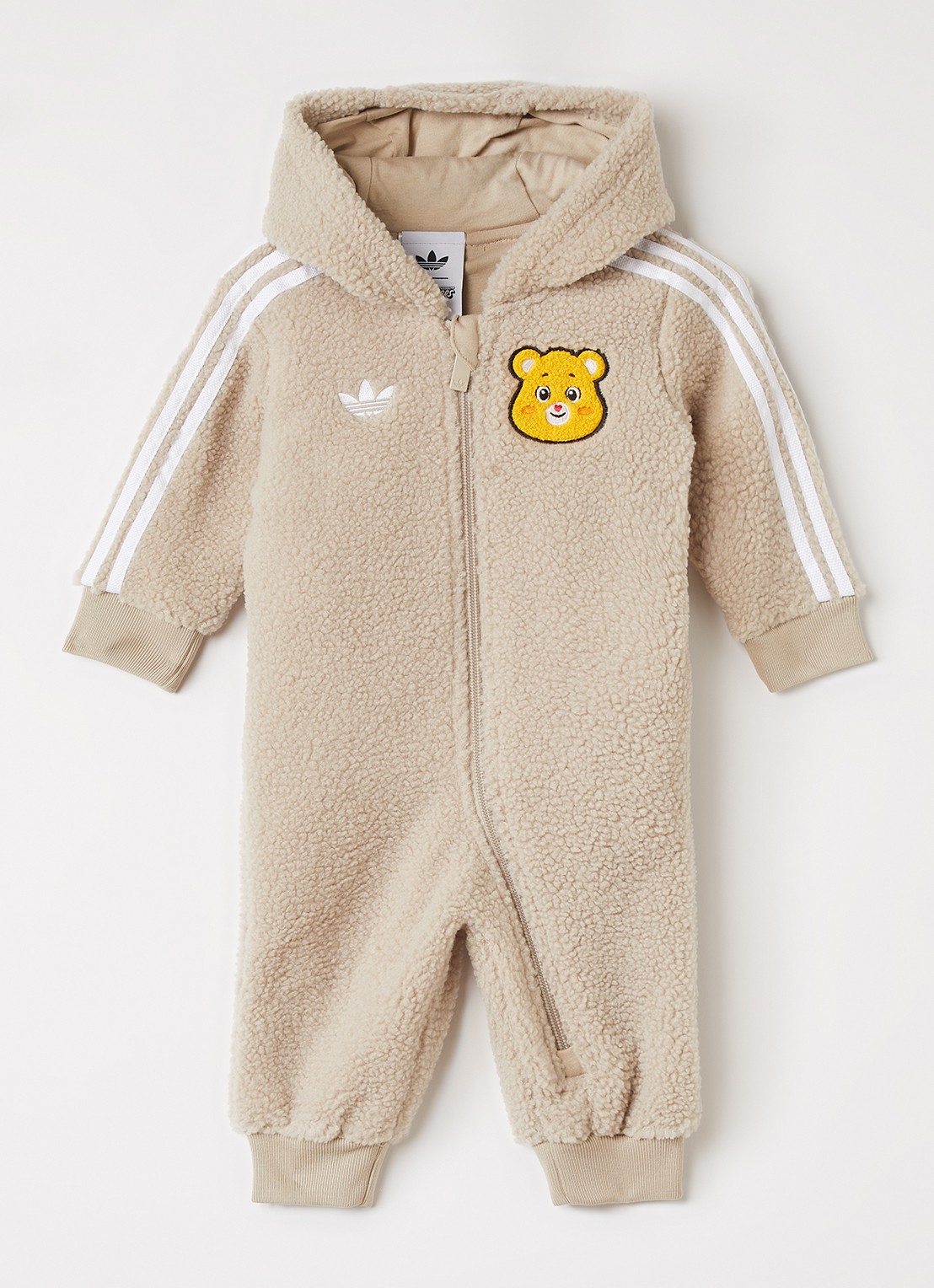 Adidas Babypak van teddy - voorkant beige