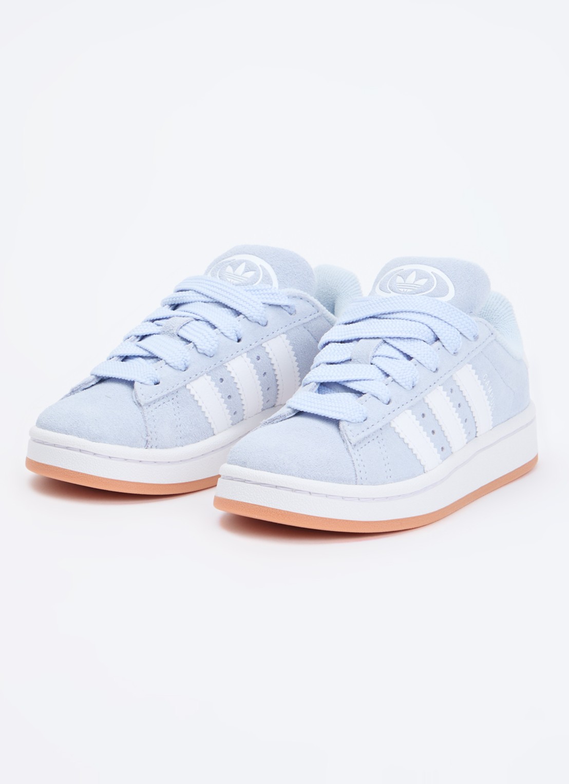 Adidas Campus 00s sneaker van suède met leren details - voorkant 2 lichtblauw