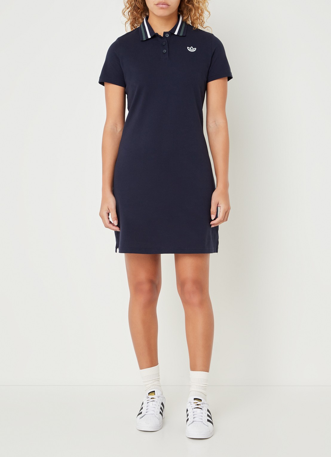 Adidas Class of 72 mini polo jurk met logo  - voorkant 4 indigo