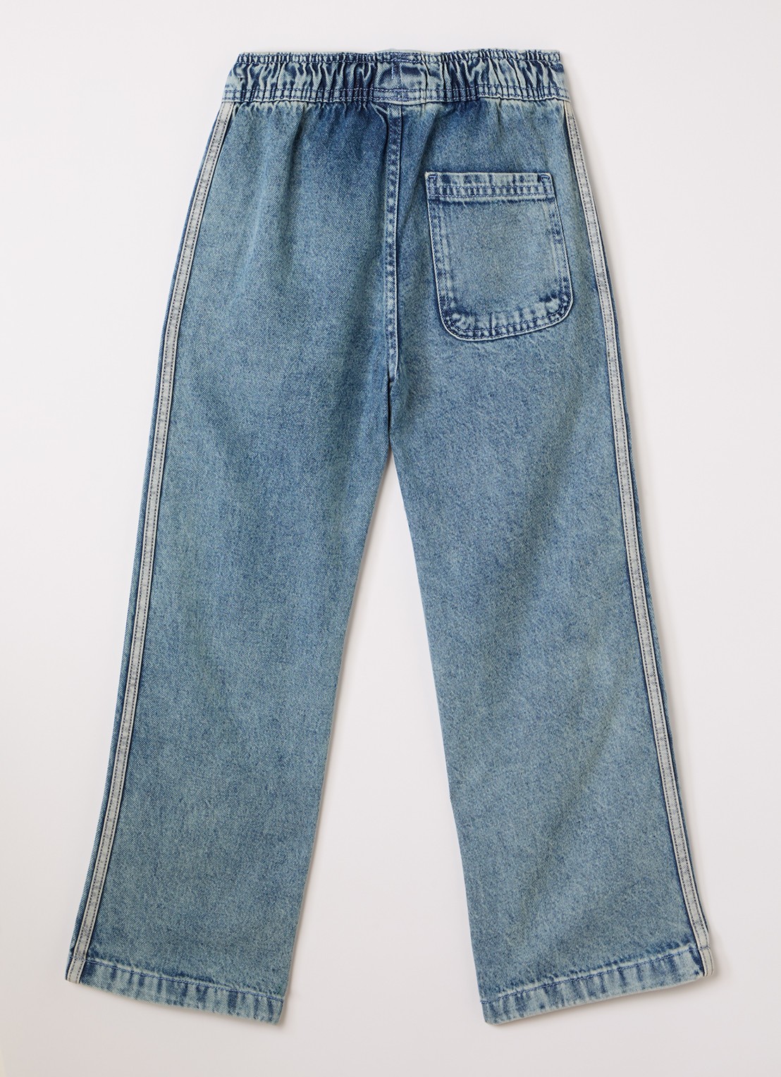 Adidas Firebird loose fit jeans met streepprint - voorkant 4 indigo