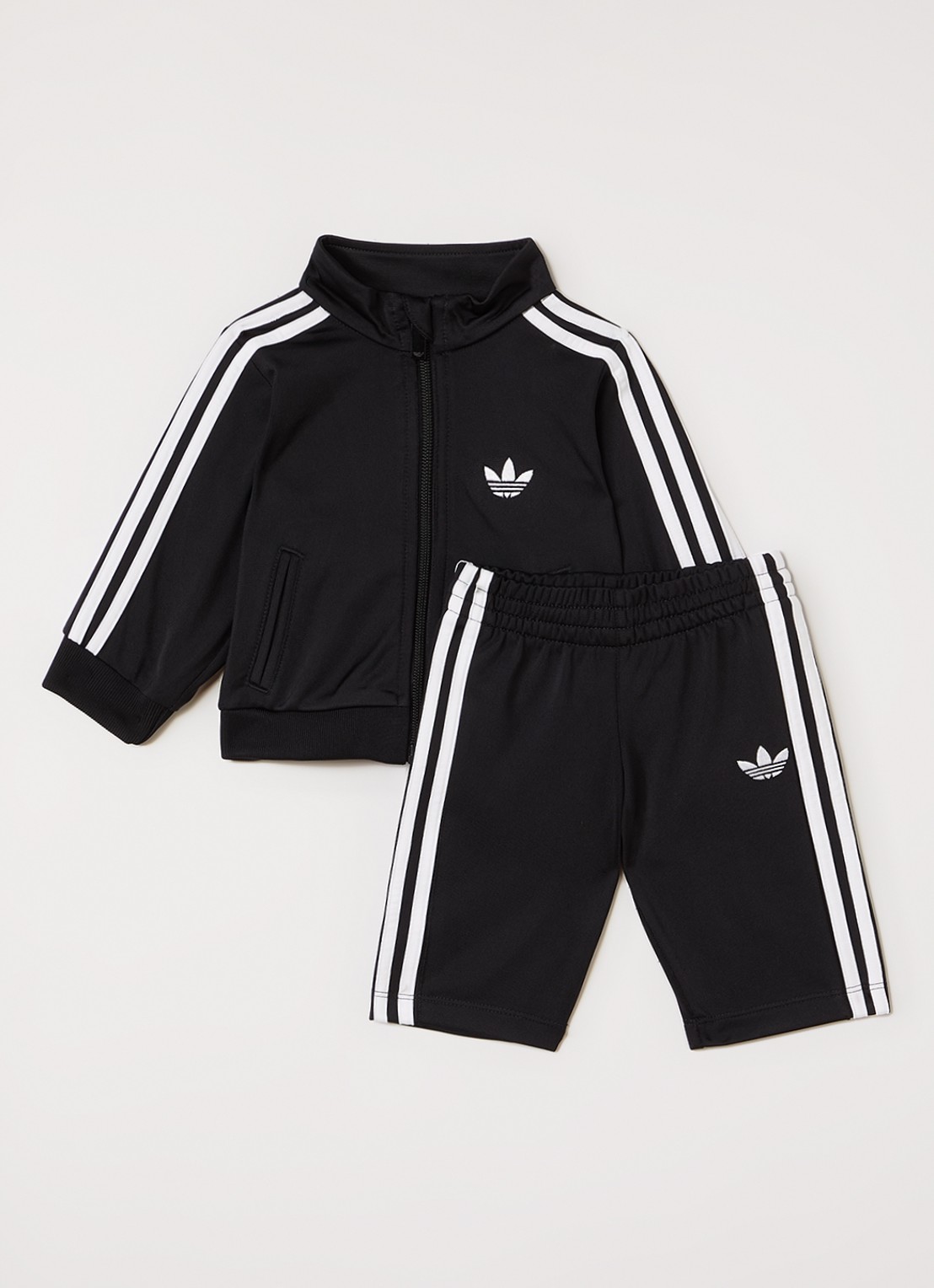 Adidas Firebird set van trackvest met trackpants 2-delig - voorkant zwart