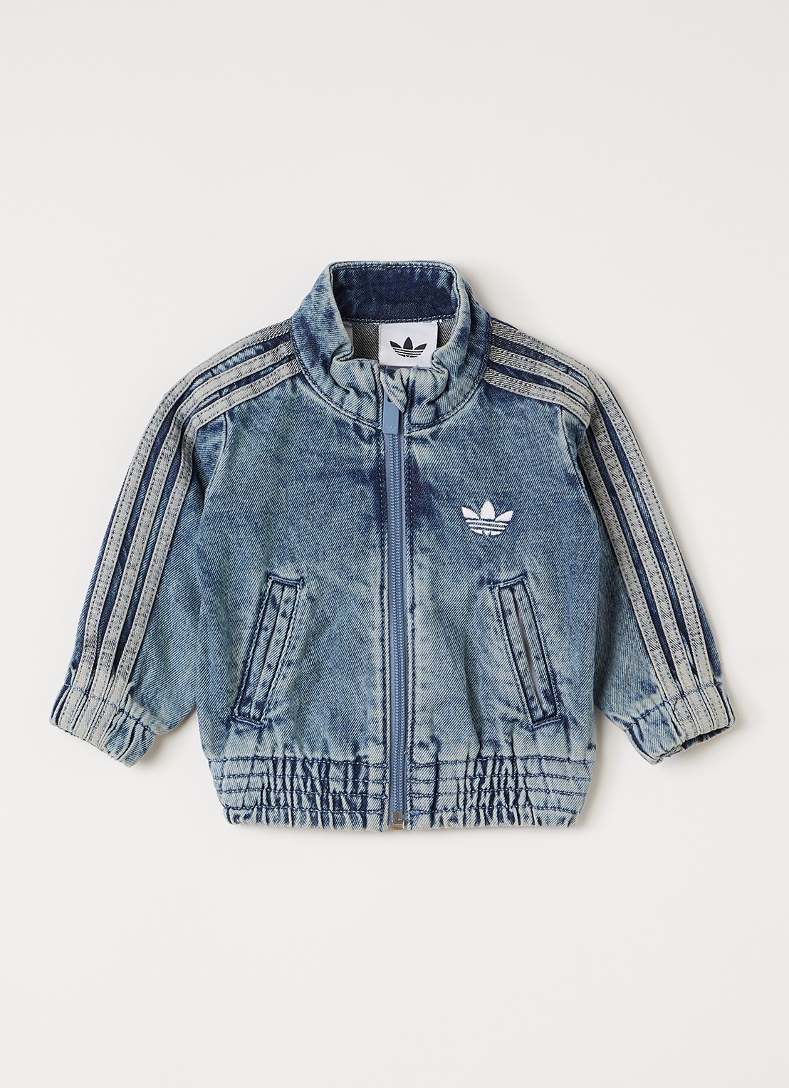 Adidas Firebird trackvest van denim - voorkant 3 indigo
