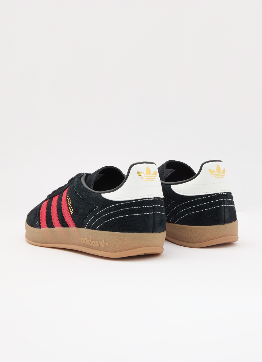 Adidas Gazelle Indoor sneaker van suéde met details van leer  - achterkant zwart