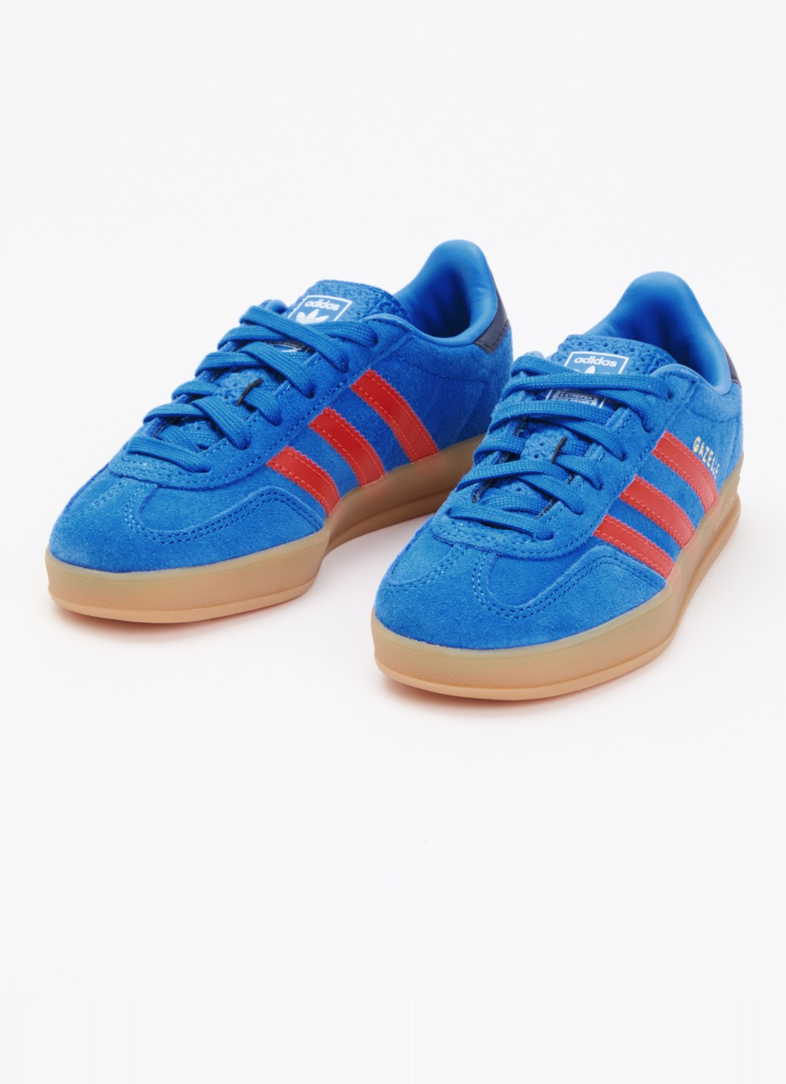 Adidas Gazelle Indoor sneaker van suède met logo - voorkant 3 blauw