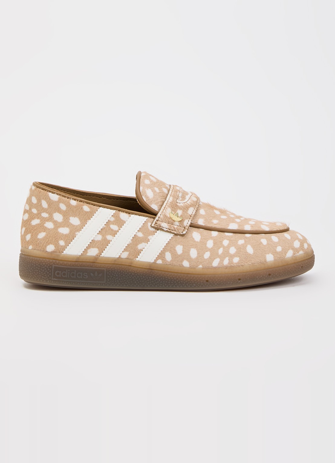 Adidas Handball Spezial loafer met dierenprint - voorkant 5 camel