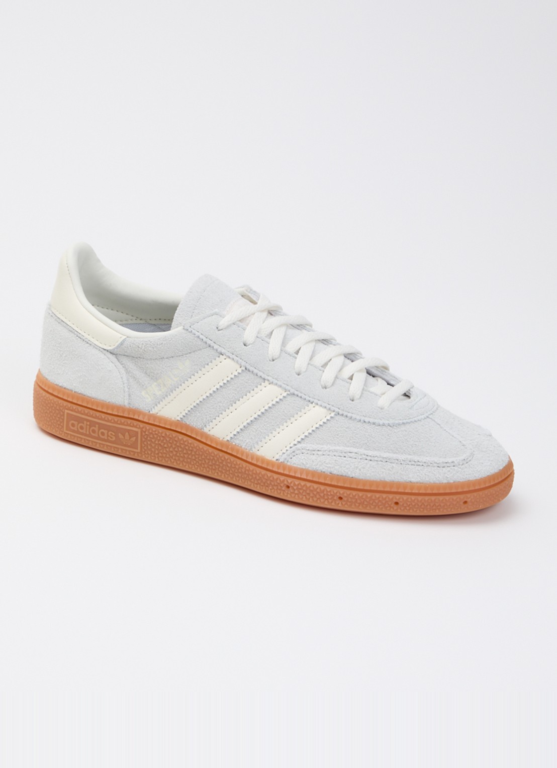 Adidas Handball Spezial sneaker van suède met leren details - voorkant 2 lichtgrijs