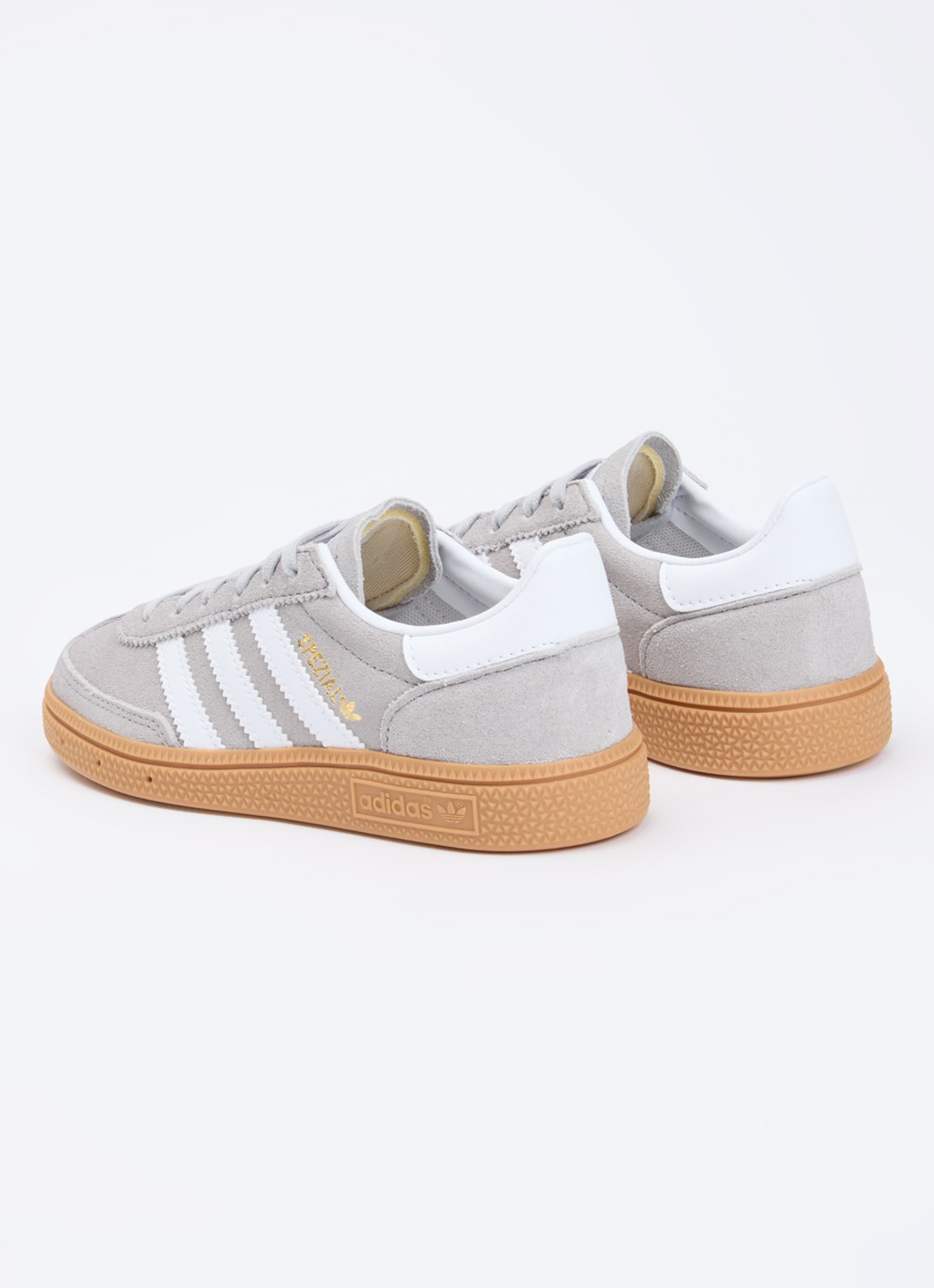 Adidas Handball Spezial sneaker van suède met leren details - achterkant 4 lichtgrijs