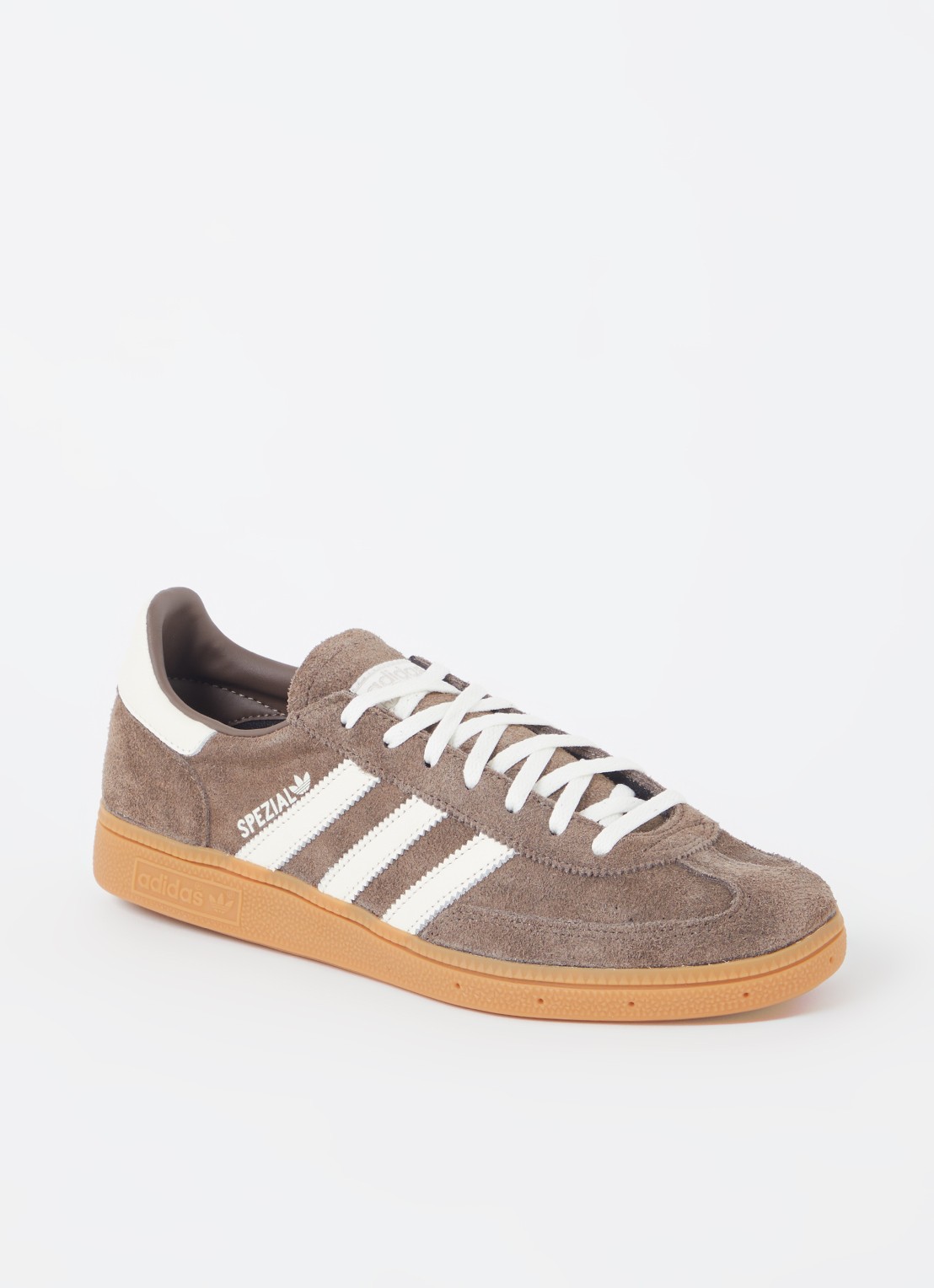 Adidas Handball Spezial sneaker van suède met leren details - voorkant lichtbruin