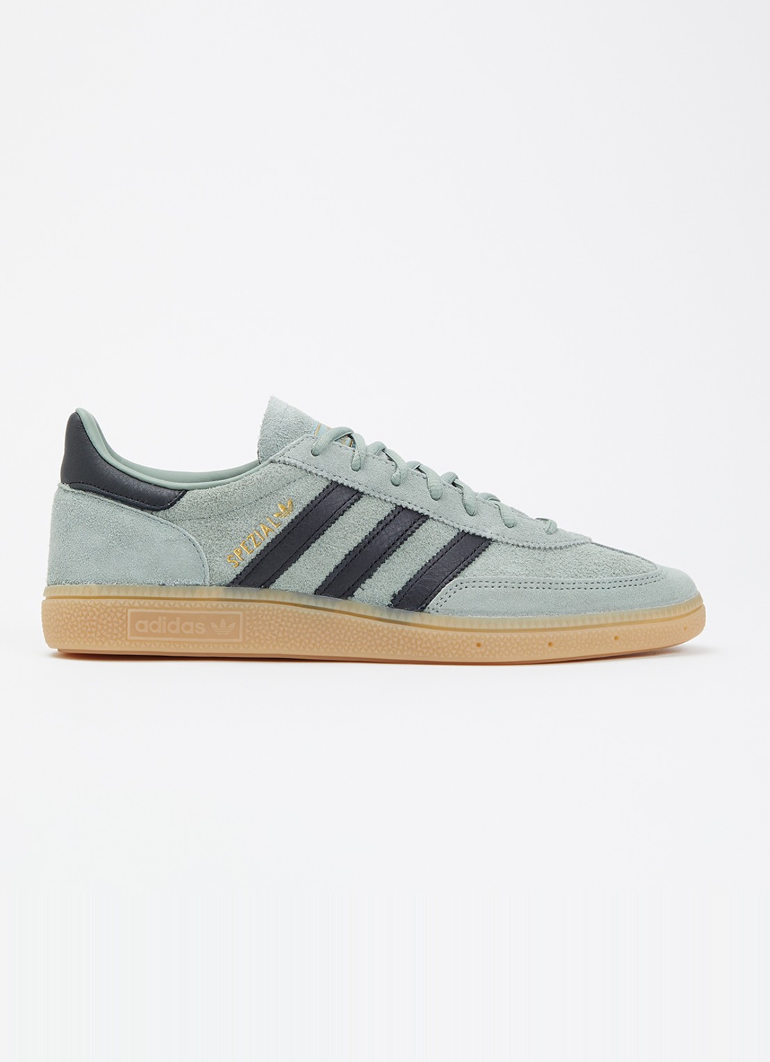 Adidas Handball Spezial sneaker van suéde met leren details  - voorkant 5 blauwgrijs
