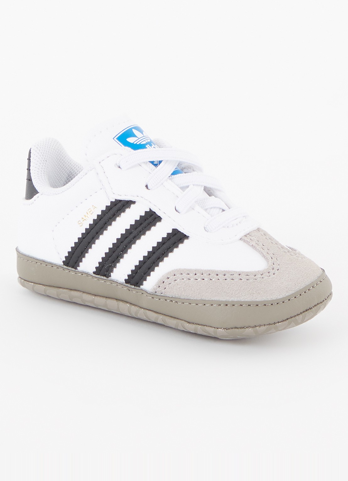 Adidas Samba babyschoentje van leer met suède details - voorkant zwart
