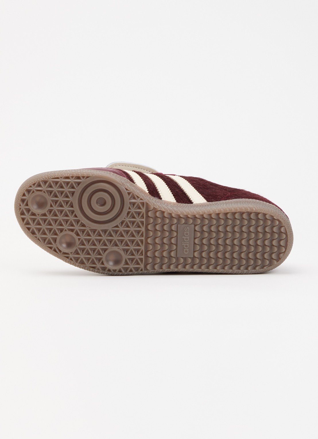 Adidas Samba LT sneaker van koeienvacht met leren details - detail 3 bordeauxrood