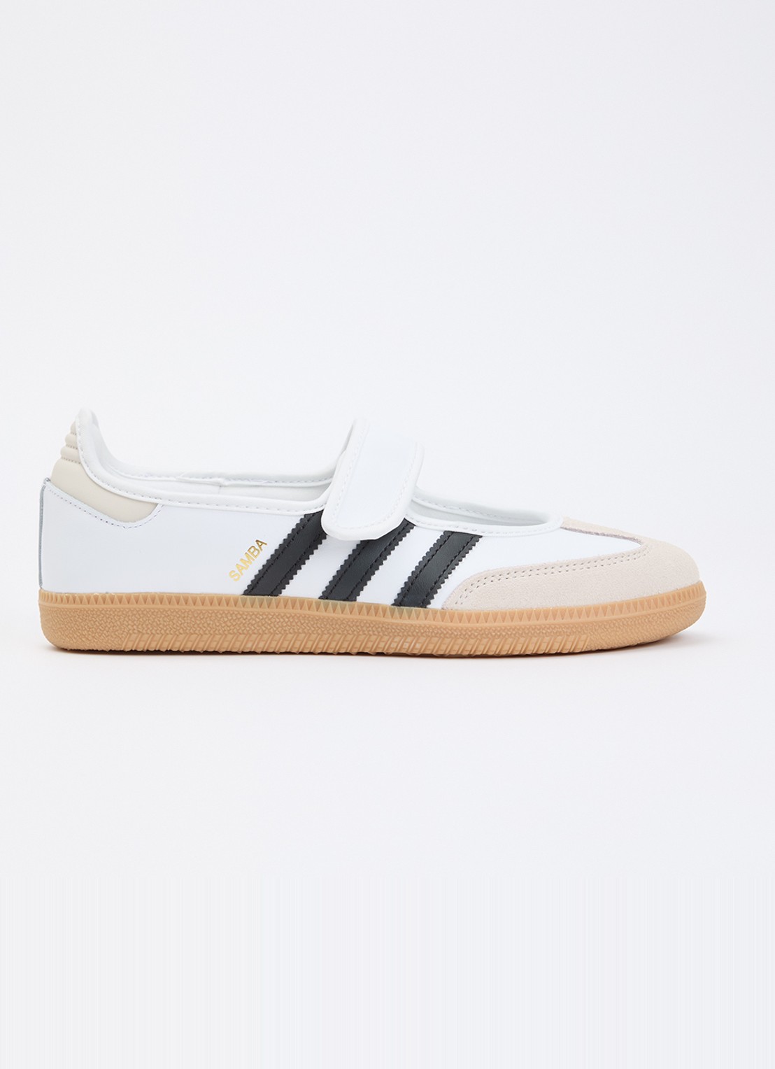 Adidas Samba OG ballerina van leer met logo - voorkant wit