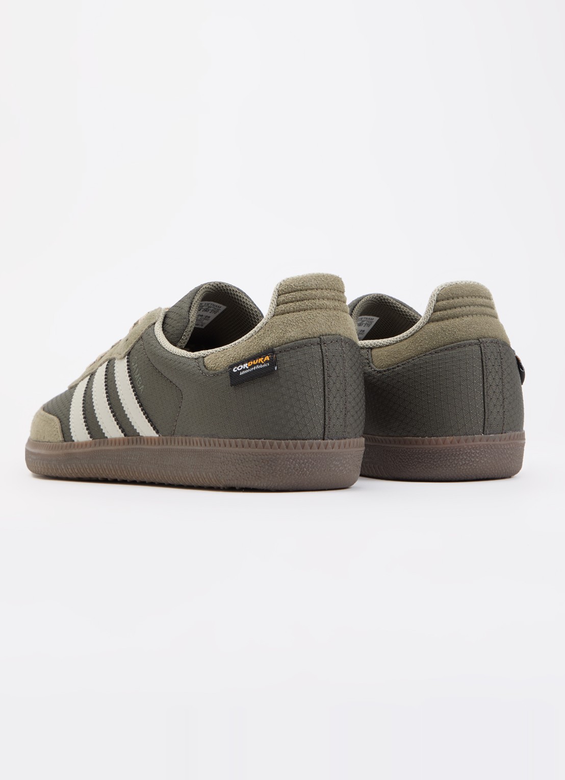 Adidas Samba OG sneaker met details van suède - achterkant legergroen